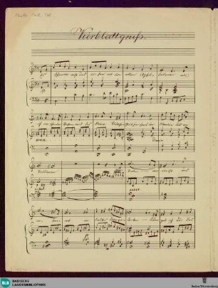 Vierblattgruß - Mus. Hs. 1418,178 : V, pf; C; KauS p.113
