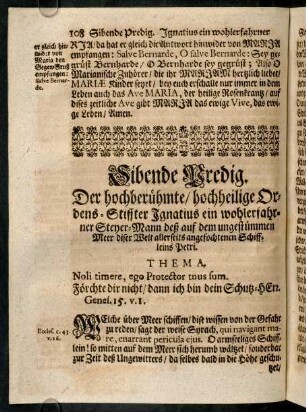 108-129, Sibende Predig.