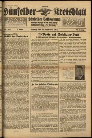 Erste Ausgabe vom Freitag, den 25. September 1942.