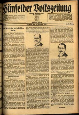 Ausgabe vom Mittwoch, den 15. September 1920.
