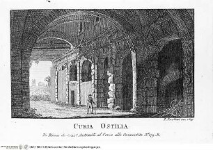 Nuova raccolta delle principali vedute antiche, e moderne dell'alma città di Roma e sue vicinanze / incise a bullino da Achille Parboni l'anno 1824 Roma, Giacomo Antonelli, letztes Jahr im Buch: 1829 - ca. 1830Curia Ostilla - Nuova raccolta delle principali vedute antiche ...