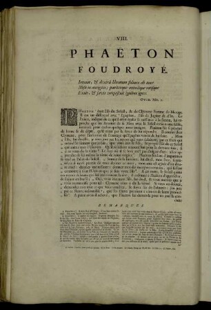 VIII. Phaëton Foudroyé