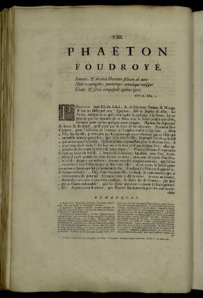 VIII. Phaëton Foudroyé
