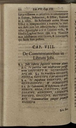 Cap. VIII. De Commentatoribus in Librum Jobi