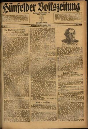 Ausgabe vom Mittwoch, den 29. Oktober 1919.
