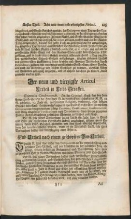 Der neun und vierzigste Articul Urtheil in Leibs-Straffen.