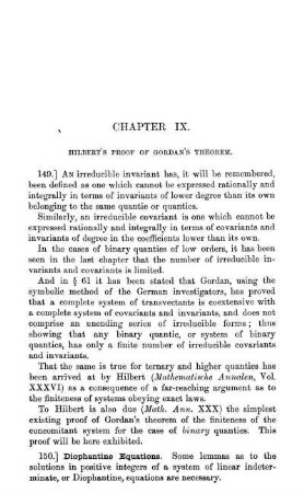 Chapter IX. Hilbert's Proof of Gordan's Theorem.