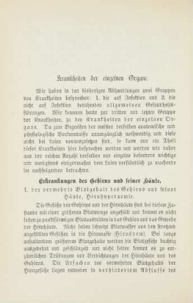 Krankheiten der einzelnen Organe