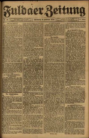 Ausgabe vom Mittwoch, den 18. Februar 1920.