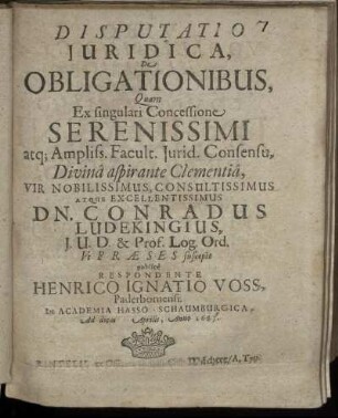 Disputatio Iuridica, De Obligationibus