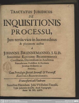 Tractatus iuridicus de inquisitionis processu