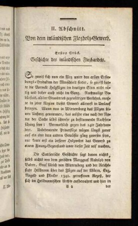 8-18, II. Abschnitt. Von dem Inländischen Flozholz-Gewerb.