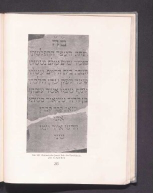 Abb. 143. Grabstein des Joseph,Sohn des David Senior, gest. 11. April 1614.