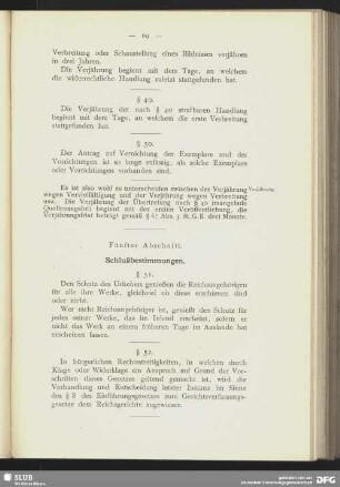 Fünfter Abschnitt. Schlußbestimmungen