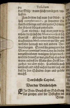 Das sechste Capitel. Von den Beinbrüchen