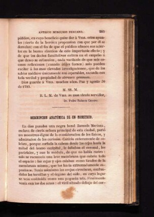 Descripcion anatómica de un monstruo