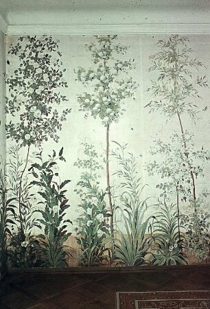 Tapete mit Blumen, Sträuchern und Blumenlandschaft