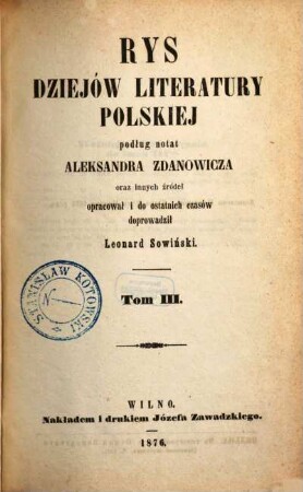 Rys dziejów literatury polskiej, 3