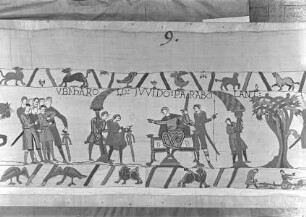 Der Teppich von Bayeux — 8. Szene: Boten Herzog Wilhelms kommen zu Graf Wido und fordern die Freilassung