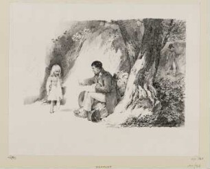 Mitleidiger Trompeter, Vorstudie, aus: "Lithographisches Album"