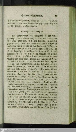 Gebirge, Waldungen