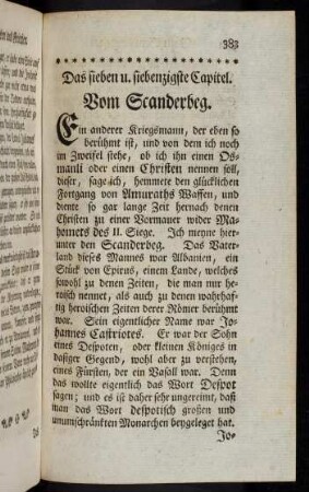 383, Das LXXVII. Capitel. Vom Scanderbeg.