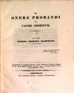 De onere probandi in causis criminum
