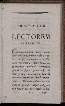Præfatio Ad Lectorem Benevolum.
