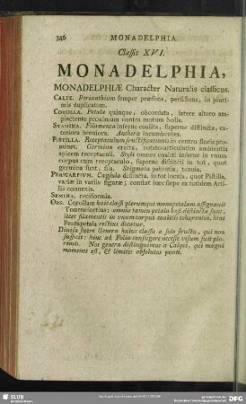 Classis XVI. Monadelphia