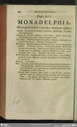 Classis XVI. Monadelphia