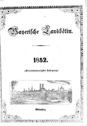 Bayerische Landbötin. 1852, 1 = Jg. 23