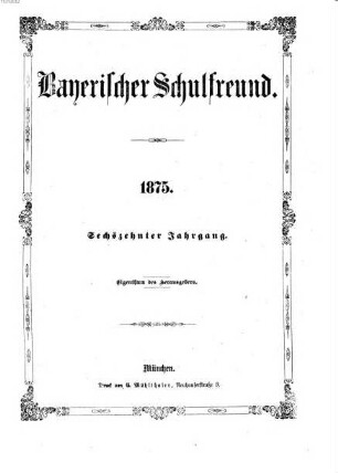Bayerischer Schulfreund. 16. 1875