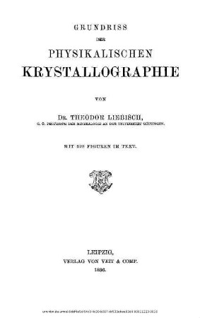 Grundriss der physikalischen Krystallographie