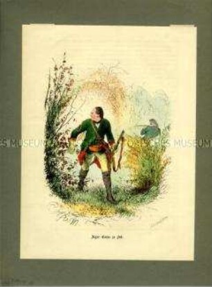 Jäger des Korps Jäger zu Fuß, Preußen um 1770. Aus Lange/Menzel: Die Soldaten Friedrichs des Großen.