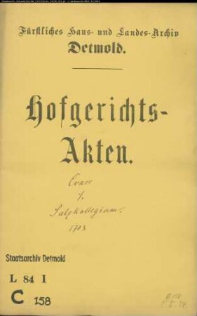Crass, Bartholomäus zu Paderborn gegen Salzkollegium zu Salzuflen - Schuldforderung