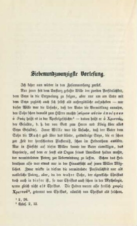 Siebenundzwanzigste Vorlesung