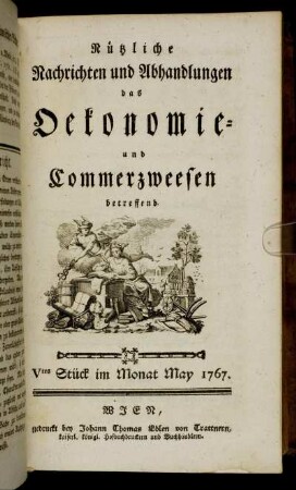 Vtes Stück im Monat May 1767.