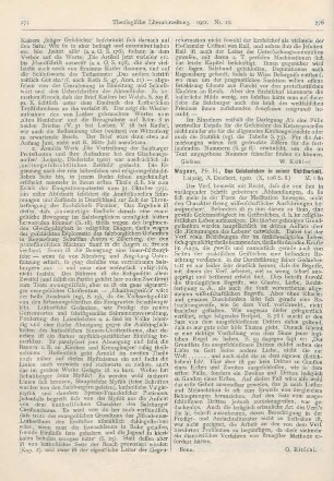 276 [Rezension] Wagner, H., Das Geistesleben in seiner Sichtbarkeit
