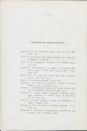 Verzeichnis der benutzten literatur.
