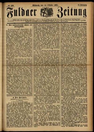 Ausgabe vom Mittwoch, den 14. Oktober 1891.