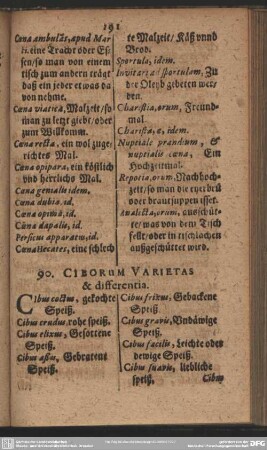 [96.] Ciborum Varietas & differentia