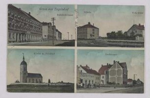 Gruss aus Engelsdorf : Bahnhofstraße; Villa Guhr; Kirche m. Friedhof; Dorfstraße