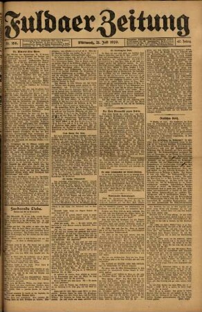 Ausgabe vom Mittwoch, den 21. Juli 1920.