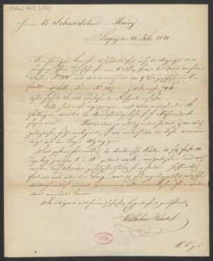 Brief an B. Schott's Söhne : 13.02.1841