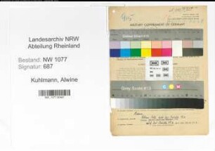 Entnazifizierung Alwine Kuhlmann , geb. 21.08.1906 ()