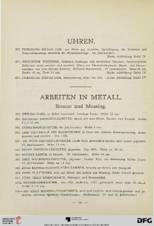 Arbeiten in Metall, Waffen (Nr. 296-367)