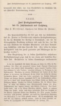 495-513 Zwei Predigtsammlungen des 15. Jahrhunderts aus Salzburg