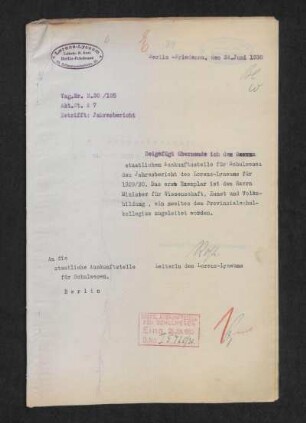 1929/30: Jahresbericht ... - 1929/30