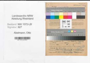 Entnazifizierung Otto Abelmann , geb. 18.09.1911 (Lehrer)