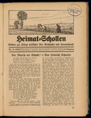 Heimat-Schollen 10. Jahrgang, Nr. 10, 1930